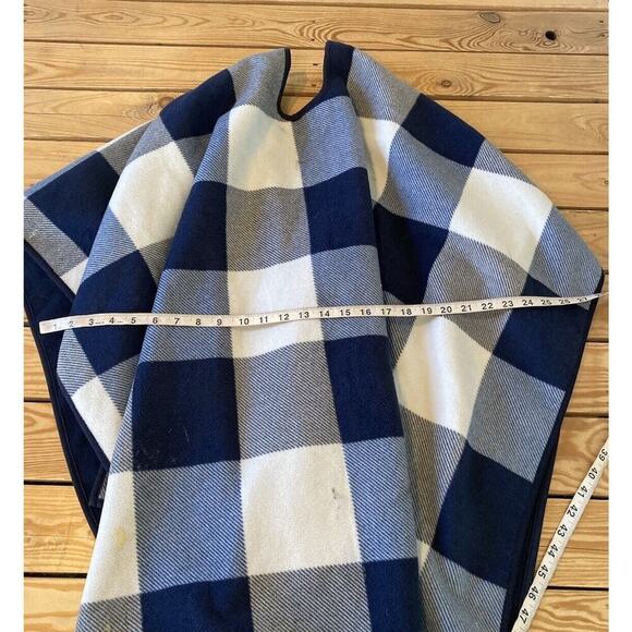 Woolrich Check Shawl Cardigan One Size Women’s Navy - Picture 6 of 7